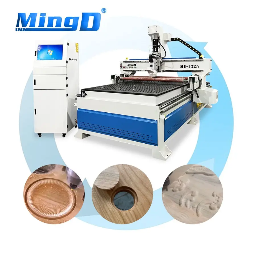 MINGD-Enrutador CNC de madera de 3 ejes con mesa de vacío, máquina de grabado CNC para carpintería, máquina de enrutamiento 3D, 1530, 380, 3 ejes, v