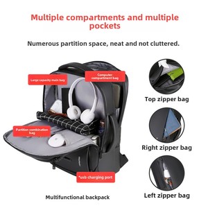 Men's Large Capacity USB Business Pack Cross-Border Simple Double Shoulder Laptop <b>Bag</b> with Oxford Material - Product Image 4