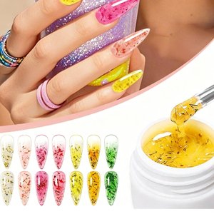 BIN Smalto Semipermanente UV Gel Effetto Fiori Secchi Traslucido Naturale Floreale Soak Off LED per Salone Casa Fai da Te Manicure - Product Image 4