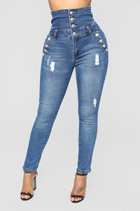 <span class=keywords><strong>Pantalones</strong></span> vaqueros de <span class=keywords><strong>Mujer</strong></span> <span class=keywords><strong>Pantalones</strong></span> de botón de cintura alta ajustados personalizados Diseño Skinny Tallas grandes Jeans <span class=keywords><strong>colombianos</strong></span> para <span class=keywords><strong>mujer</strong></span> - Product Image 5