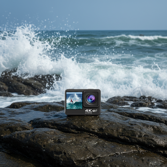 D5 4K 60FPS Touch Screen Action Camera 30M Waterproof Dual Screen EIS WiFi 170 Wide Angle MicroSD Remote Controller