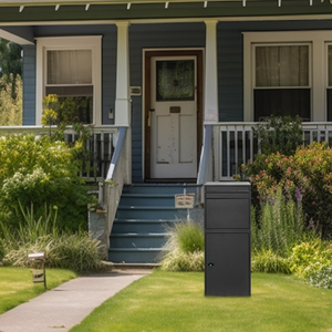 Tùy chỉnh gói hộp giao hàng cho bên ngoài có thể khóa bưu kiện thả hộp với hộp thư cho hàng rào hiên lề đường màu đen - Product Image 5