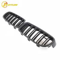Rejilla Delantera de Doble Listón de Fibra de Carbono Real Tipo Reemplazo para BMW Serie 3 F30 Sedán 2014-2017 Rejilla de Ventilación Frontal