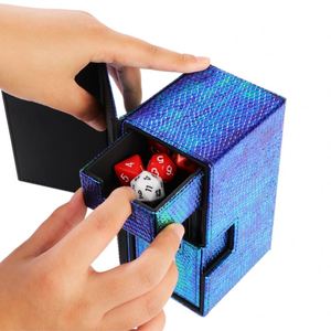 Caja de Almacenamiento de Doble Puerta para Cartas Coleccionables, Diseño de Serpiente Azul, en Cuero PU, para Suministros de Coleccionistas de TCG - Product Image 2