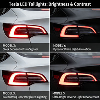 6005919-00-G LinTech Conjunto de Luz Trasera LED Exterior Derecha (RH) para Tesla Model S 2012-2021, Lado del Pasajero, Reemplazo de Lámpara de Freno