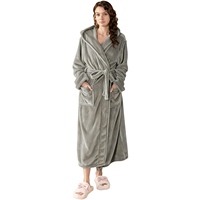 Peignoir de bain unisexe en polaire pelucheuse de qualité supérieure, long, avec ceinture et poches, personnalisable avec logo – Vente en gros