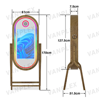 Solid Wood Photo Booth With Printer and 32 Inch Touch Screen - Complete Package Includes Flight Case
