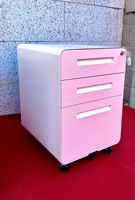 Bureau Vertical A4 Classeur Métal Serrure à Clé 3 Tiroirs Piédestal Mobile