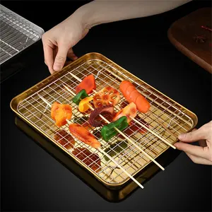 304 plateau de cuisson en acier inoxydable plaque plateau de barbecue avec support de refroidissement amovible ensemble plaque de cuisson <span class=keywords><strong>feuille</strong></span> four lave-vaisselle plat - Product Image 3