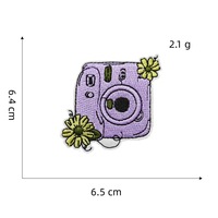 Nouveau fer sur broderie violet série chapeau soleil coeur caméra Patch pour cadeau de décoration