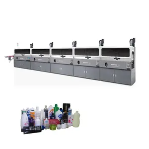 Fully Automatic Flame Treatment and UV Drying System Multi-color Screen Printing Machine Glass Bottle Whiskey Bottle