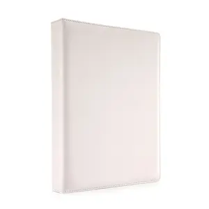 PU Grey Swen Padded Cover Three Ring Binder Small Faux Leather 3 Ring Binder White A4 Cosmic Ring Binder