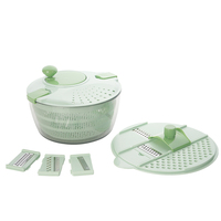 Ensemble à salade multifonction 7 en 1 en plastique écologique 4L - Trancheuse à légumes - Râpe à carottes mini - Essoreuse à salade