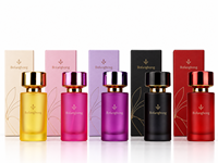 Flacon de parfum cylindrique en verre givré coloré de 50 ml, vide, avec pulvérisateur à pompe, couleur personnalisée, logo, emballage, vente en gros