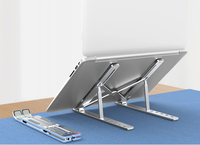 Meilleur prix Portable en alliage d'aluminium support pour ordinateur portable léger pliable tablette PC support 6 niveaux réglage de la hauteur-nouveau produit