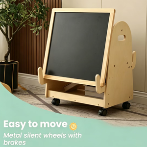 Large Double Sided Wooden Drawing Board for Kids Children's Early Education Multifunction Bookshelf Storage Rack Drawing <strong>Toy</strong> - Product Image 5