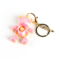 Porte-clés Ours Cœur Rotatif, Pendentif Ours 3D Dégradé, Charm de Sac Adorable, Cadeau, Porte-clés Mignons