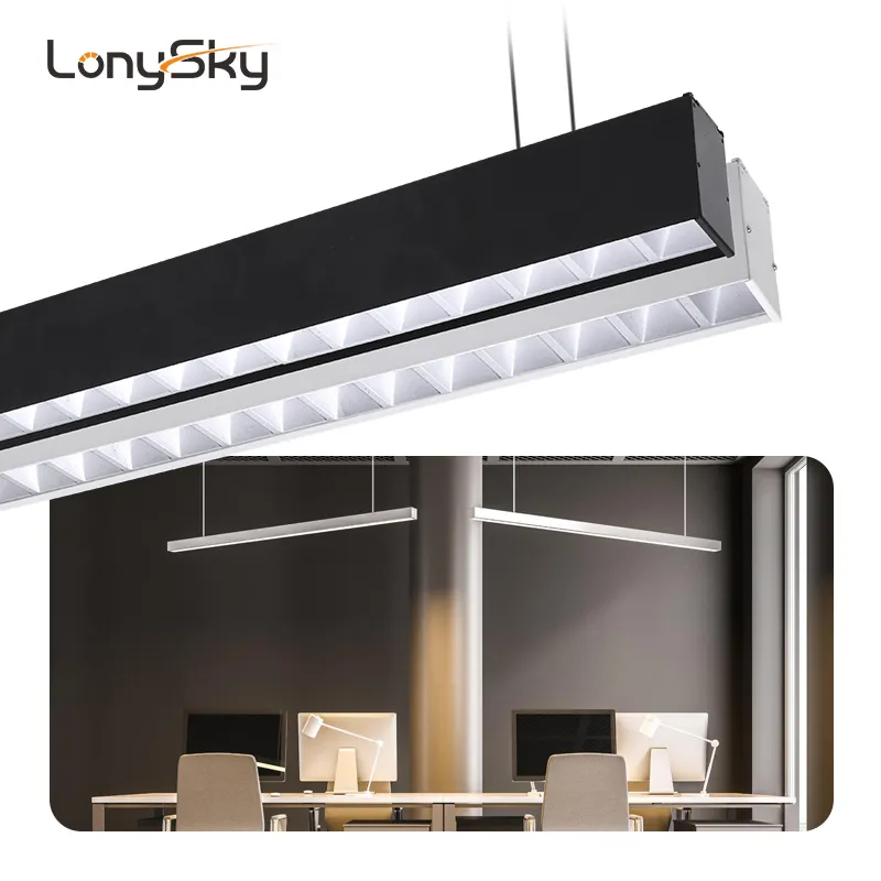 Ticari yüzeye monte 4ft 8ft 60w 120w linkable Led entegre Led lineer ızgara ışık