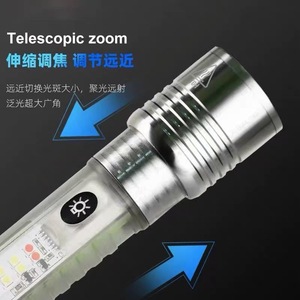Mini <b>Rechargeable</b> <b>Flashlight</b> High Power Aluminum Alloy Portable Outdoor Camping Light Long Range Bright LED Torch - Product Image 2