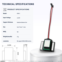 Interrupteur intelligent à capteur de mouvement 12V 24V avec indice de protection IP21 pour miroir de salle de bain LED, commande tactile sans contact ON/OFF, variateur de lumière (72W)