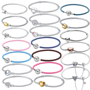Bracciale Charm in <span class=keywords><strong>Argento</strong></span> Sterling <span class=keywords><strong>925</strong></span> Fai-da-Te, Gioielli alla Moda per Donne, Bracciali e Bangle con Zirconi a Forma di Serpente - Product Image 1