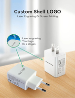 Adaptor Daya USB-C 20W Colokan US EU dengan PD 3.0, Pengisi Daya Tipe C, Pengisian Cepat, Kubus Pengisi Daya Dinding USB C