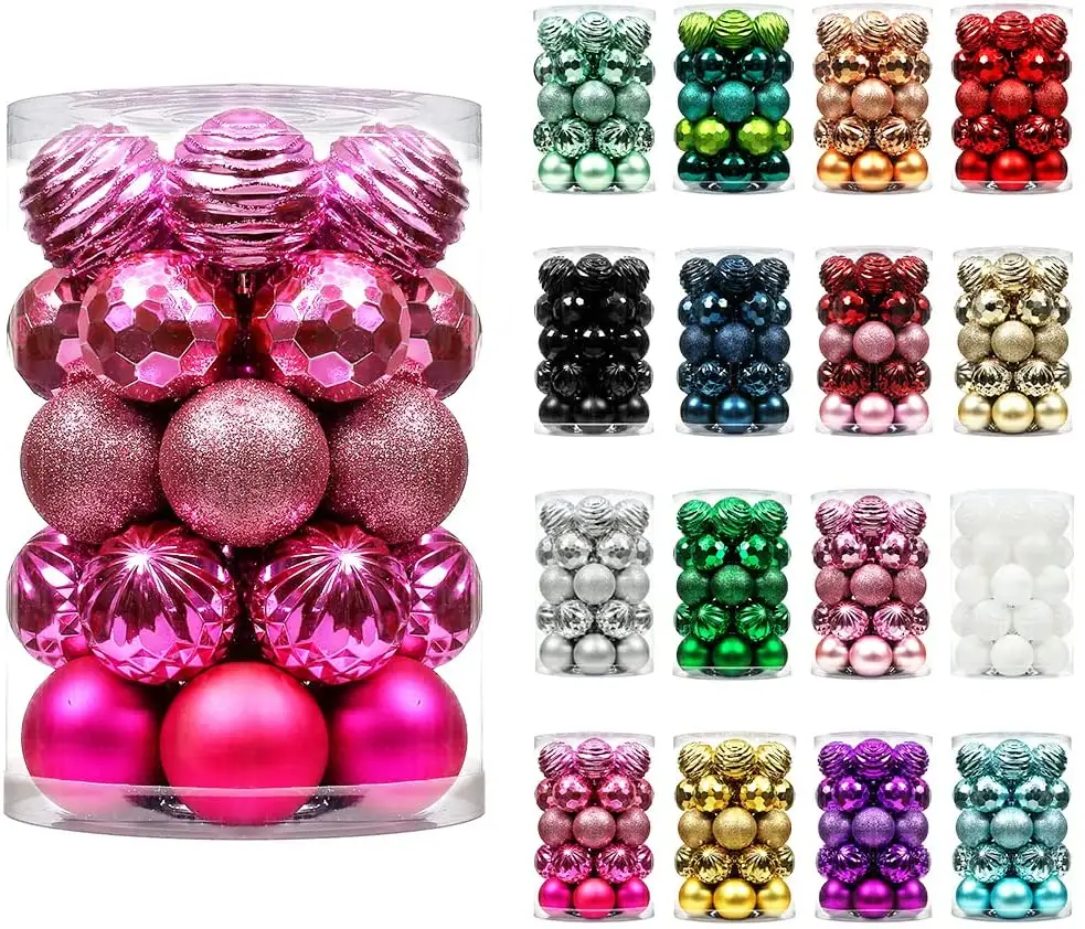 Ornamento de Navidad pequeño, bolas de colores transparentes, Bola de Navidad para el hogar, bolas decorativas para árbol