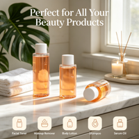 Bouteille en PET avec bouchon à vis pour shampoing et lotion, conteneur cosmétique rechargeable de 120 ml, 150 ml, 200 ml, 250 ml, 300 ml, avec couvercle blanc
