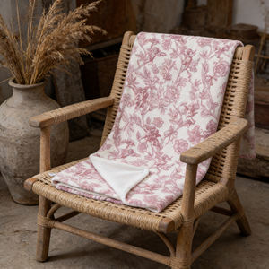 Couverture élégante et adorable à motif <span class=keywords><strong>de</strong></span> fleurs roses en <span class=keywords><strong>mohair</strong></span> 300 g/m² avec peluche 180 g/m² pour la maison - Product Image 4