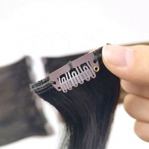 Extensions de cheveux à clips sans couture ISWEET, cheveux vierges vietnamiens, lisses et crépus, extensions de cheveux à clips Remy en cheveux humains réels, lisses et à clips - Product Image 5