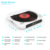 Reproductor de CD Portátil con Altavoz, Bluetooth, MP3 y USB, Más Vendido