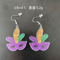Groothandel Nieuwe Carnaval Acryl Harsen Lucite Oorbellen Geometrisch Schattig Kleurrijk Ster Masker Mardi Gras voor Vrouwen Cadeau