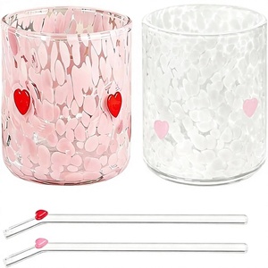 Bicchieri in Vetro a Forma di Cuore per Succo/Cocktail 14 oz Senza Stelo Regalo Romantico per <span class=keywords><strong>San</strong></span> <span class=keywords><strong>Valentino</strong></span> e Anniversario - Product Image 4