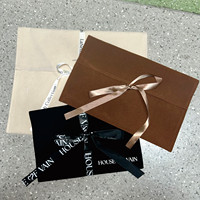 Bolsa de Terciopelo Suave de Lujo con Logotipo Personalizado, Bolsa de Embalaje para Joyería, Cartera, Ropa, con Cinta y Lazo