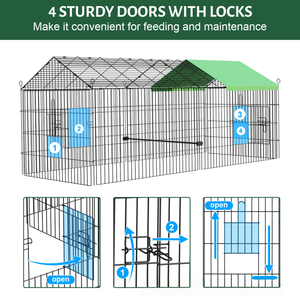 Buiten Gevogelte Kooi Opvouwbare Afneembare Plastic Kip Eend Konijn Kooi Gevogelte Kooi Met Regendoek - Product Image 6