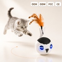 Jouet interactif pour chat, balle à plumes à mouvement automatique, réduit l'ennui et l'anxiété, meilleur cadeau pour chatons d'intérieur, OEM