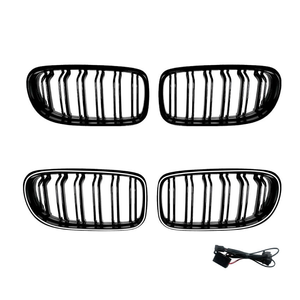 Rejilla Delantera Negra Estilo Riñón de Doble Listón de Plástico ABS para BMW Serie 3 E90 E91 2009-2012 Pre-LCI Modificación de Coche con Luz - Product Image 1