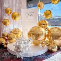 Ballon miroir gonflable en PVC durable, imperméable, de différentes tailles, irisé, pour événements en plein air