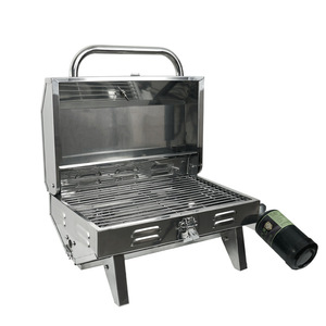 Barbecue portable en acier inoxydable au propane pour le camping en plein air avec tuyau adaptateur, matériau 304 - Product Image 2