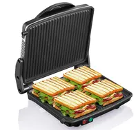 Imprensa Grill, Yabano Gourmet Sandwich Maker Anti-Aderente Revestido Placas 11 "x 9.8", Abre 180 Graus