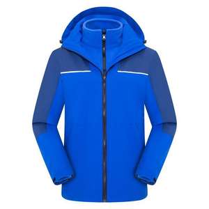 Veste coupe-vent trois-en-un détachable pour l'extérieur, veste épaisse et chaude en deux pièces pour <span class=keywords><strong>homme</strong></span>, veste de <span class=keywords><strong>ski</strong></span> imperméable et coupe-vent - Product Image 3