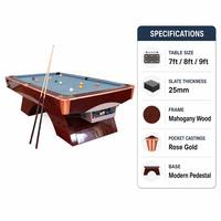Table de billard professionnelle Nine Ball 8FT 9FT en bois d'acajou avec plateau en ardoise, certifiée CE ISO, personnalisable pour la maison