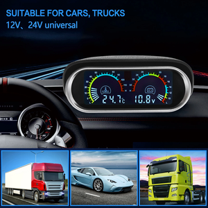 12V 24V Digitale Watertemperatuurmeter + <span class=keywords><strong>Volt</strong></span> Watertemperatuursensor Kopstekker Voegbuis Sensor Radiatorslang Adapter 1/8npt - Product Image 4