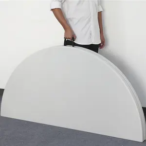 Недорогие Оптовые 72-дюймовые портативные обеденные белые гранитные пластиковые складные банкетные круглые столы для вечеринок