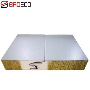 Chất lượng cao cách nhiệt tấm mái chống cháy rockwool màu thép giá rẻ đá len Sandwich <span class=keywords><strong>Panel</strong></span> tường - Product Image 5
