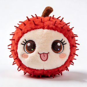 Peluche de rambutan personalizado, juguete de peluche de fruta roja con púas, muñeco de peluche de fruta tropical, almohada de rambutan, fruta exótica de dibujos animados - Product Image 2