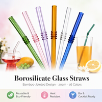 Pailles en verre borosilicate de haute qualité de la marque SHN, avec logo et couleur personnalisés, réutilisables, 20 cm, accessoire de bar tendance pour boisson