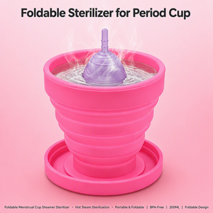 <span class=keywords><strong>Esterilizador</strong></span> de <span class=keywords><strong>Copa</strong></span> <span class=keywords><strong>Menstrual</strong></span>, Contenedor Plegable de Silicona de Grado Alimenticio, Libre de BPA, 170 ml, <span class=keywords><strong>Esterilizador</strong></span> de Discos Menstruales - Product Image 4