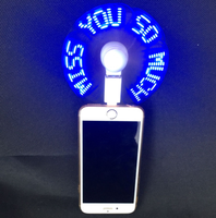 Kipas LED USB Program Khusus dengan Pesan yang Dapat Diprogram, Dapat Digunakan dengan Power Bank, Laptop, Komputer untuk Promosi, Pesta, Ulang Tahun