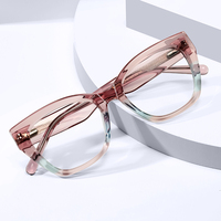 MS 18103 2026 Nouvelle monture de lunettes de haute qualité pour femmes, monture en acétate bleu rose dégradé, design minimaliste, ODM/OEM